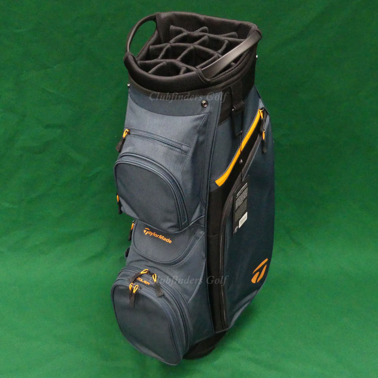 NEW TaylorMade Cart Lite Navy/Orange 14-Way Golf Cart Bag w/ Raincover