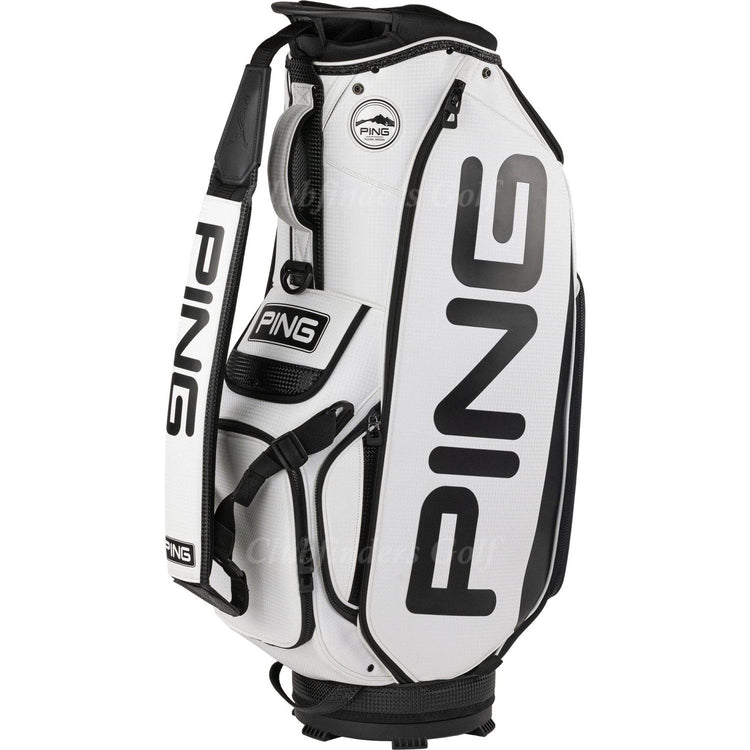 NEW Ping Tour White/Black 6-Way Golf Staff Bag w/ Raincover