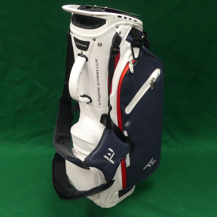 NEW Tour Edge Xtreme Lux Red/White/Blue 5-Way Golf Stand Bag w/ Raincover