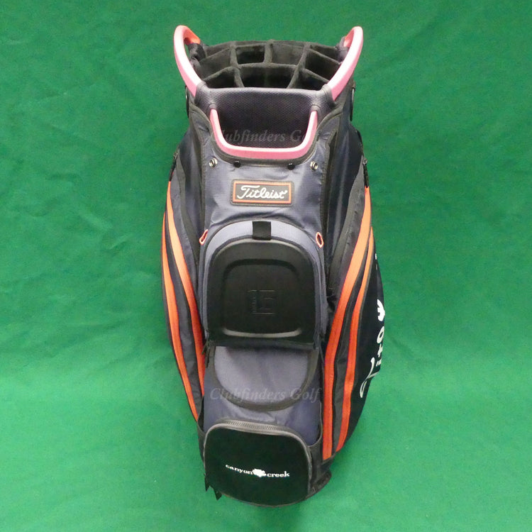Titleist Cart 15 Black/Blue/Red 15-Way Golf Cart Bag w/ Raincover *READ*
