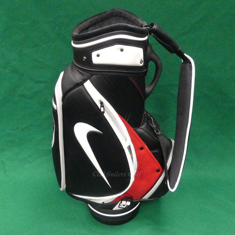 Nike NG 360 Golf Fitting Black/White/Red Golf Staff Bag w/ Raincover