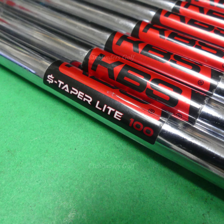 KBS $-Taper Lite 100 Chrome .370 Stiff Pulled Steel Iron Shafts SET OF 7