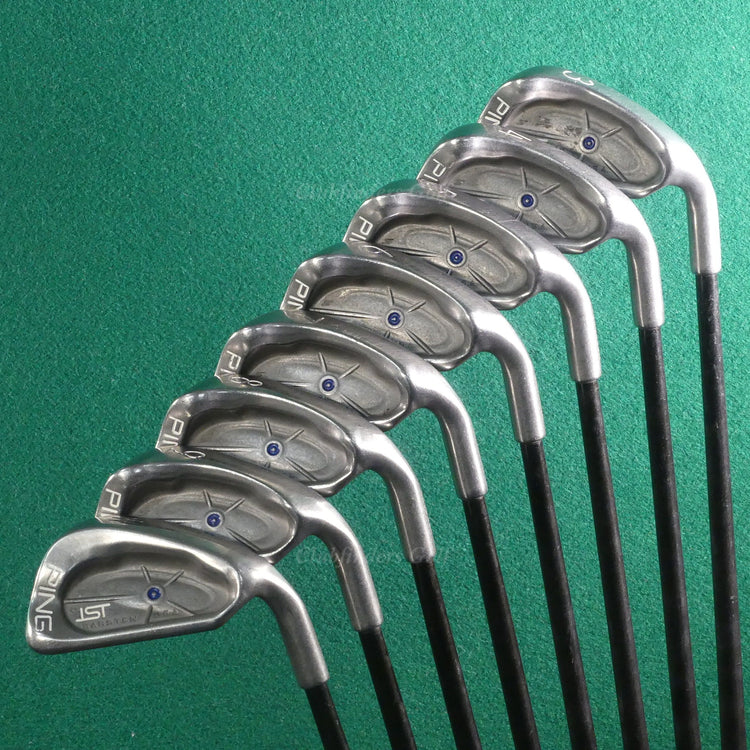 Ping ISI Stainless Blue Dot 3-PW Iron Set Aldila 350 Series Graphite Stiff