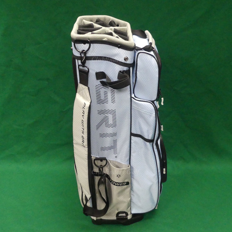 Grit Golf Tower Black/Light Blue/Grey 15-Way Golf Cart Bag w/ Raincover
