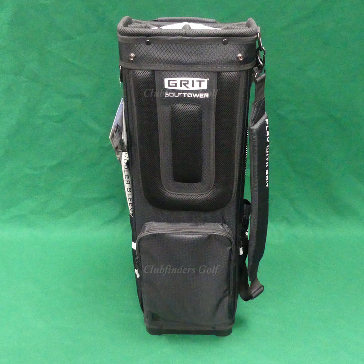 NEW Grit Golf Tower Black/White 15-Way Golf Cart Bag w/ Raincover