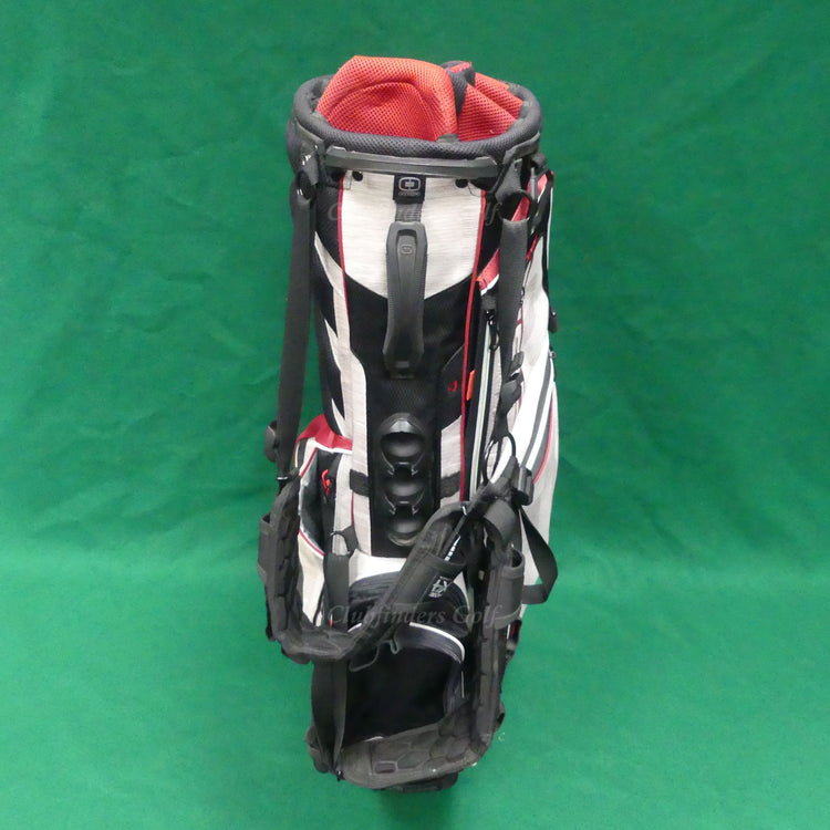 Ogio 2014 Ozone Gray/Red/Black 8-Way Golf Stand Bag w/ Raincover