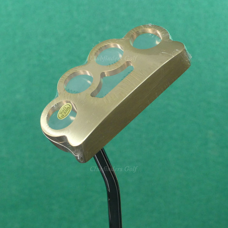 NEW Grass Nuckles Brass Single-Bend 35" Putter Golf Club w/ Headcover