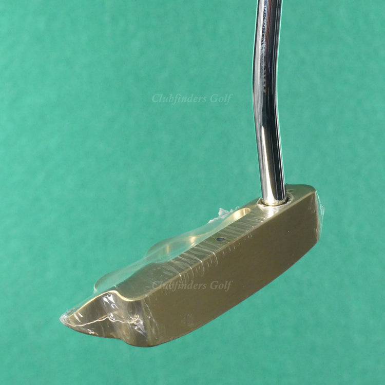 NEW Grass Nuckles Brass Single-Bend 35" Putter Golf Club w/ Headcover