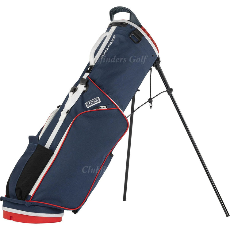 NEW Ping Moonlander Navy/Red/White 4-Way Golf Stand Bag w/ Raincover