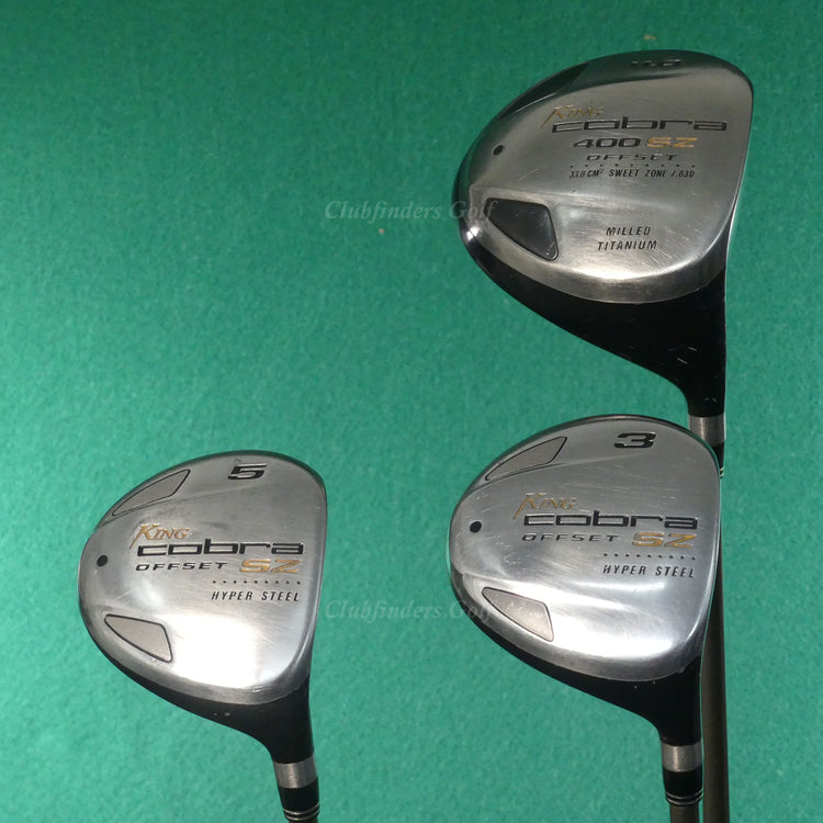 King Cobra SZ Offset Hyper Steel 11° Driver, 3 & 5 Woods Graphite Lite SET OF 3