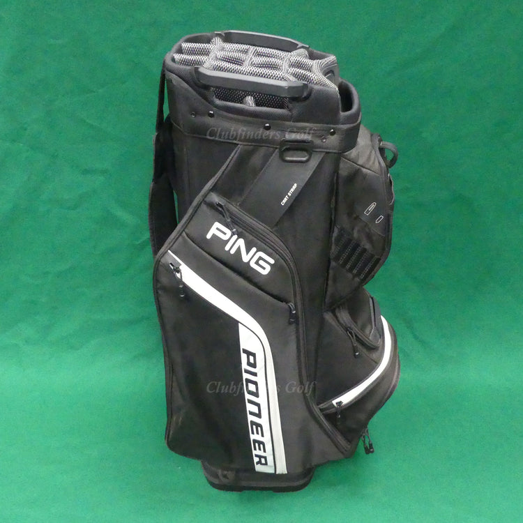 Ping 2022 Pioneer Black / White 14-Way Golf Cart Bag w/ Raincover