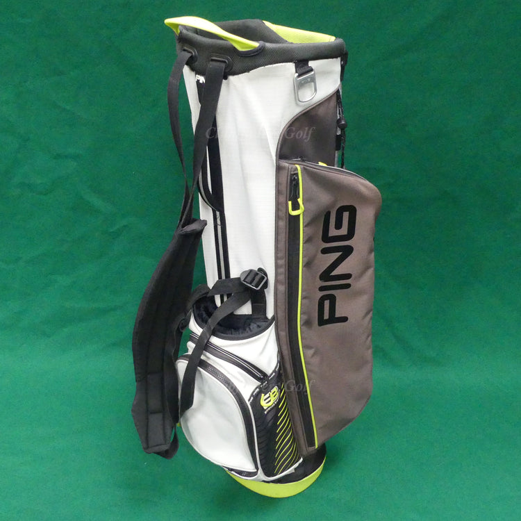 Ping E2 White/Grey/Neon Green 4-Way Golf Stand Bag w/ Raincover