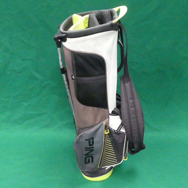 Ping E2 White/Grey/Neon Green 4-Way Golf Stand Bag w/ Raincover