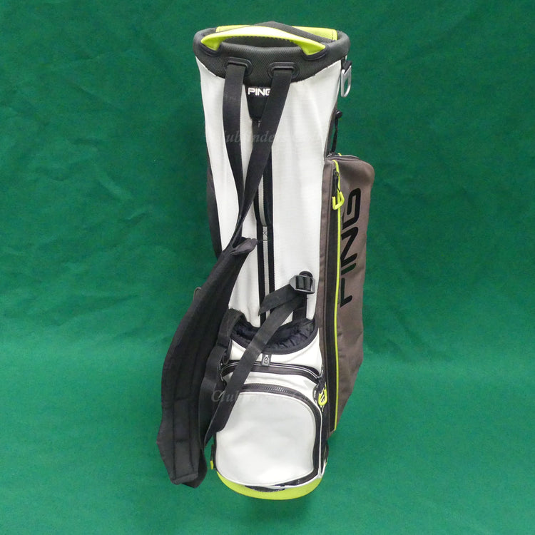 Ping E2 White/Grey/Neon Green 4-Way Golf Stand Bag w/ Raincover