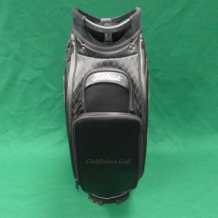 Titleist Tour 9.5" OD Black/White 5-Way Golf Staff Bag w/ Raincover