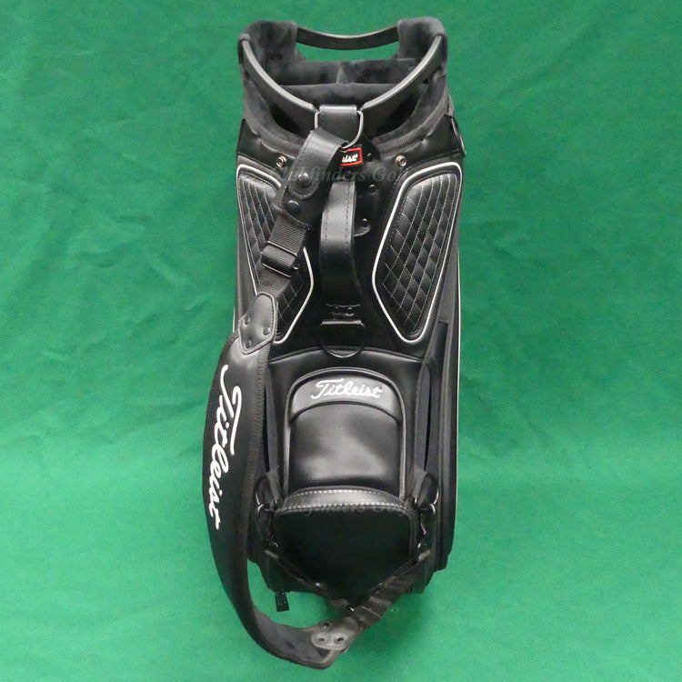 Titleist Tour 9.5" OD Black/White 5-Way Golf Staff Bag w/ Raincover