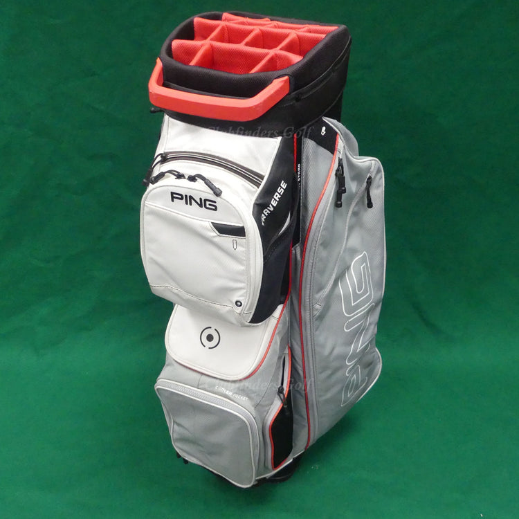 Ping 2019 Traverse Grey/Black/Red/White 14-Way Golf Cart Bag w/ Raincover