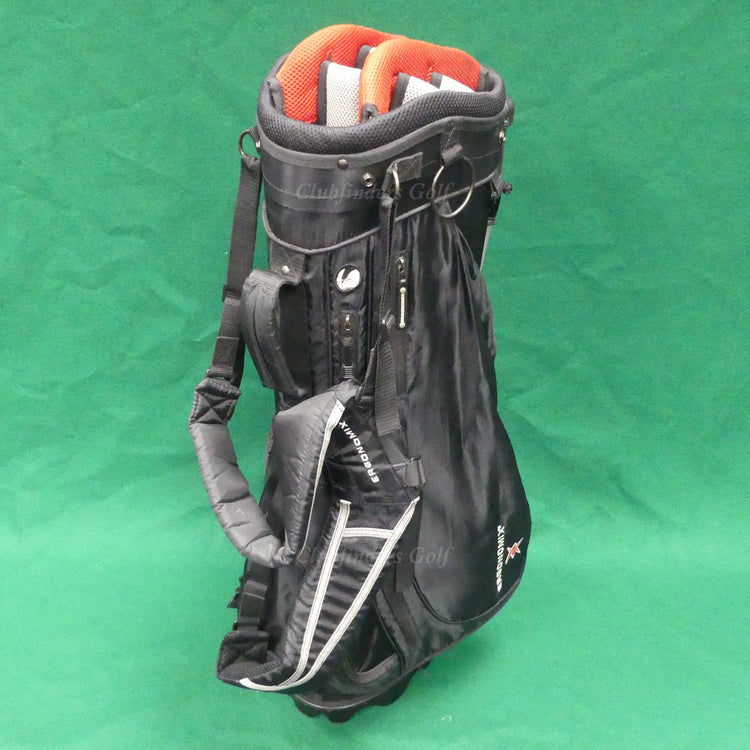 Ergonomix Black/Red/Grey 10-Way Golf Stand Bag w/ Raincover
