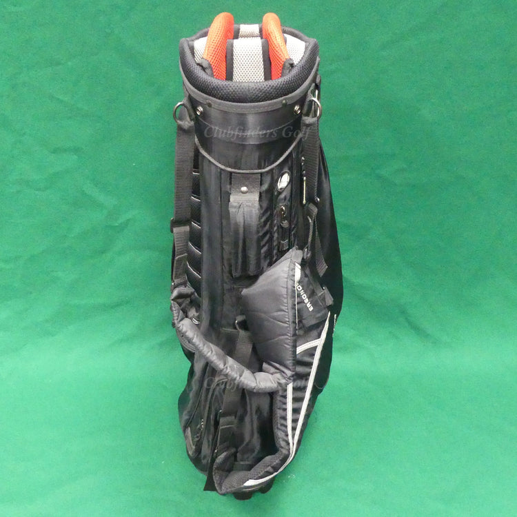 Ergonomix Black/Red/Grey 10-Way Golf Stand Bag w/ Raincover