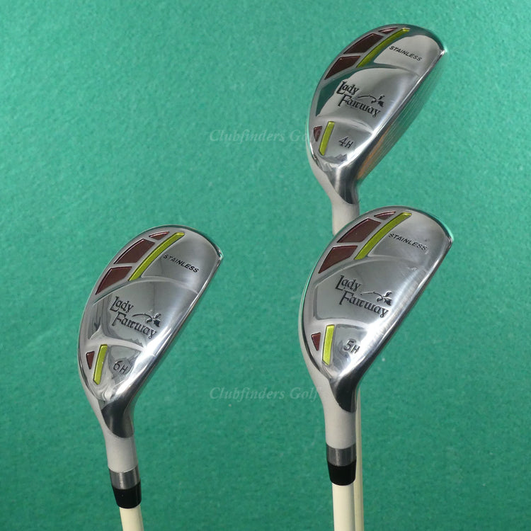 Lady Fairway Stainless Hybrid 4, 5 & 6 Irons Graphite Ladies w/ HC SET OF 3