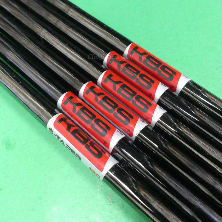 KBS $-Taper 120 Black Gloss .355 Stiff Pulled Steel Iron Shafts SET OF 6