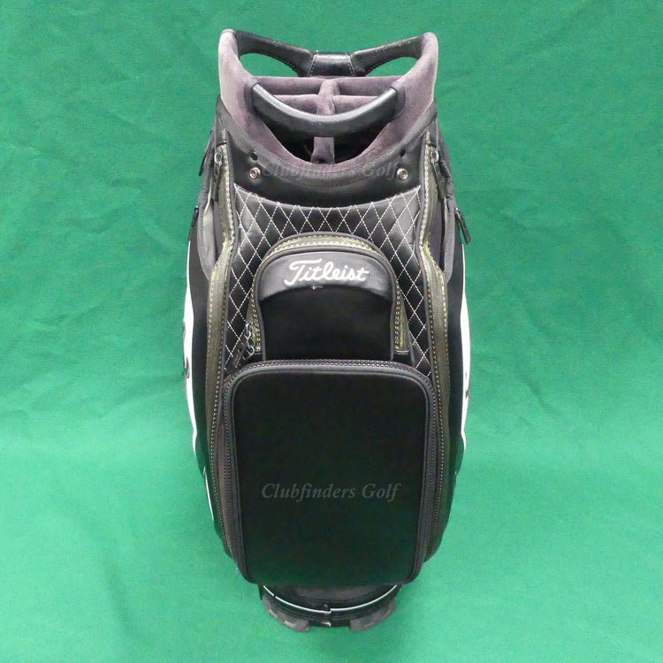 Titleist Tour 9.5" OD Black/White 5-Way Golf Staff Bag w/ Raincover