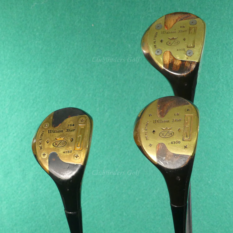 VINTAGE Wilson X31 4300/4350 1, 3 & 5 Woods Factory Steel Regular SET OF 3 *READ