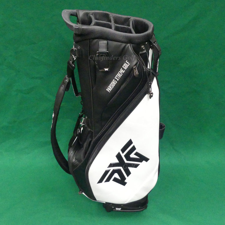 PXG Hybrid Black / White 6-Way Golf Stand Bag w/ Raincover
