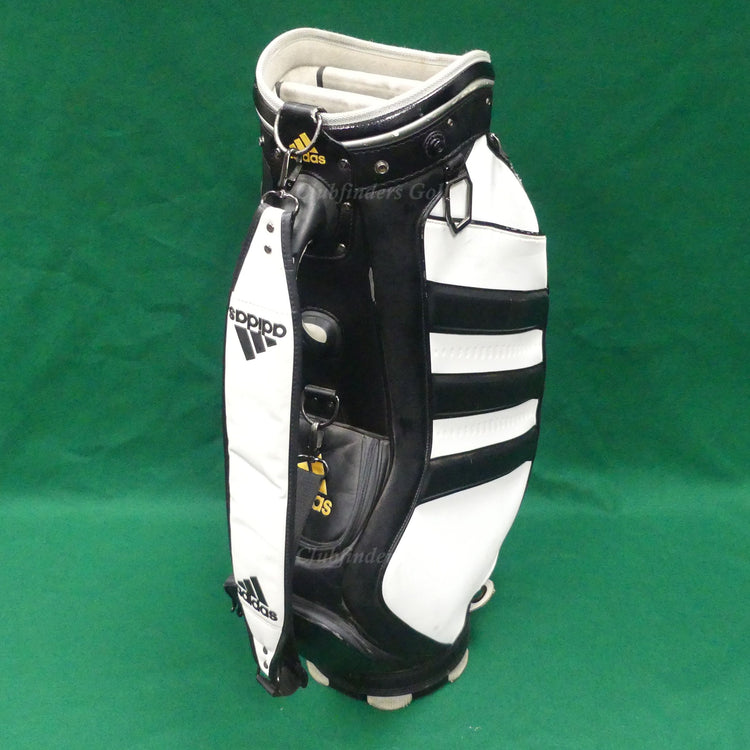 Adidas AG Tour 6-Way 10.5" OD White/Black Golf Staff Bag w/ Raincover *READ*