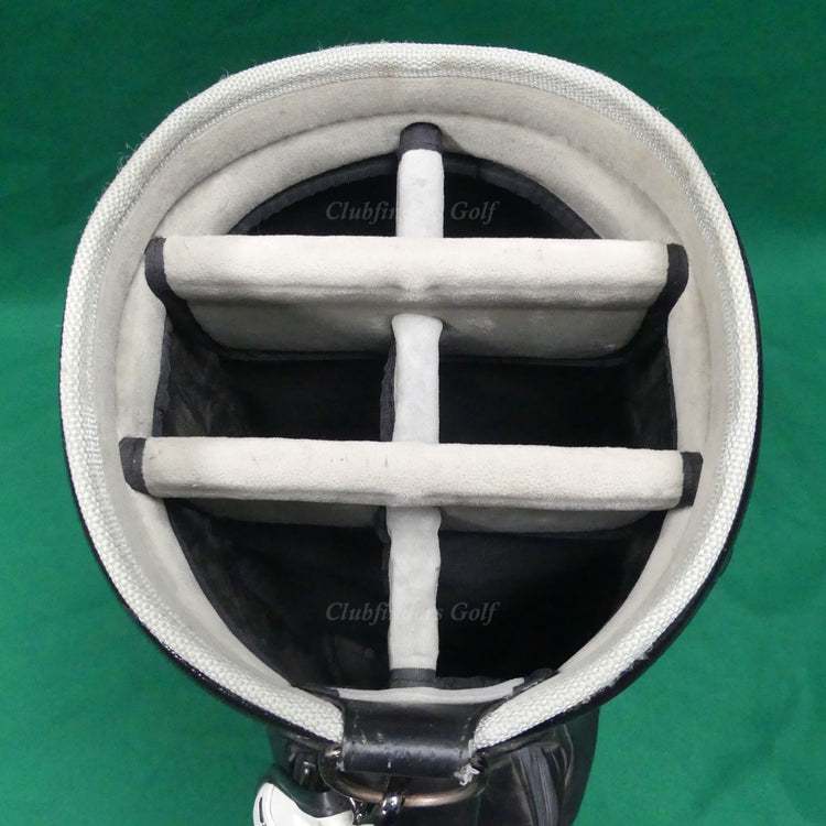 Adidas AG Tour 6-Way 10.5" OD White/Black Golf Staff Bag w/ Raincover *READ*