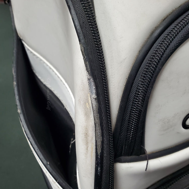 Adidas AG Tour 6-Way 10.5" OD White/Black Golf Staff Bag w/ Raincover *READ*