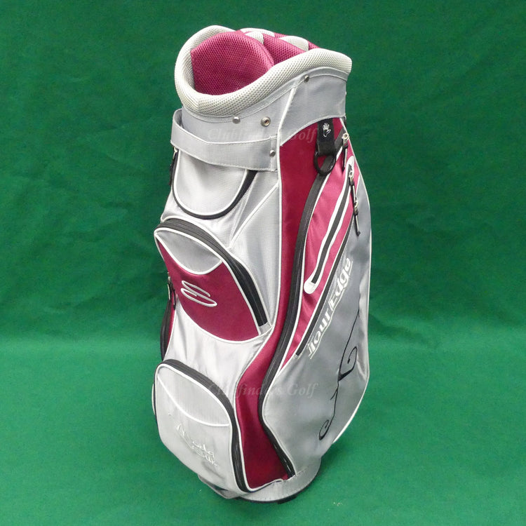 Tour Edge Moda Silk Grey/Maroon 7-Way Golf Cart Bag w/ Raincover