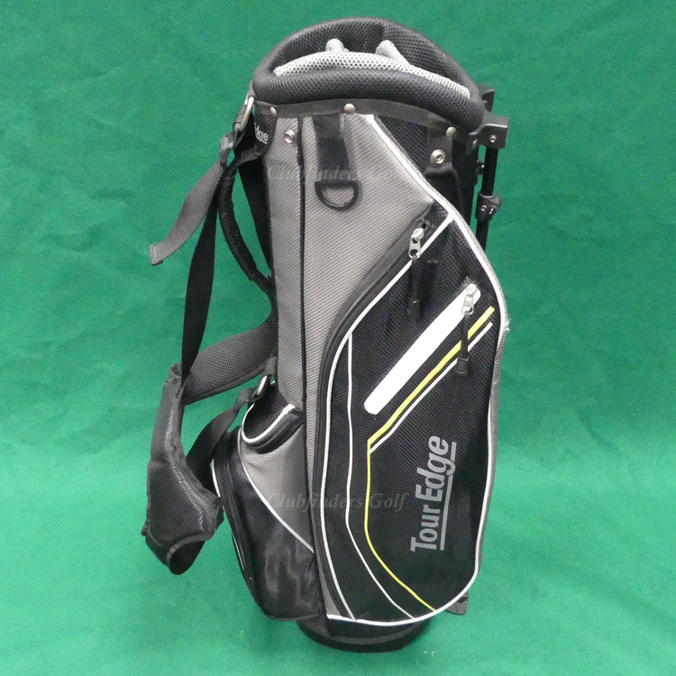 JUNIOR Tour Edge TE-200 Varsity Black/Grey/Yellow 6-Way Stand Bag w/ Raincover