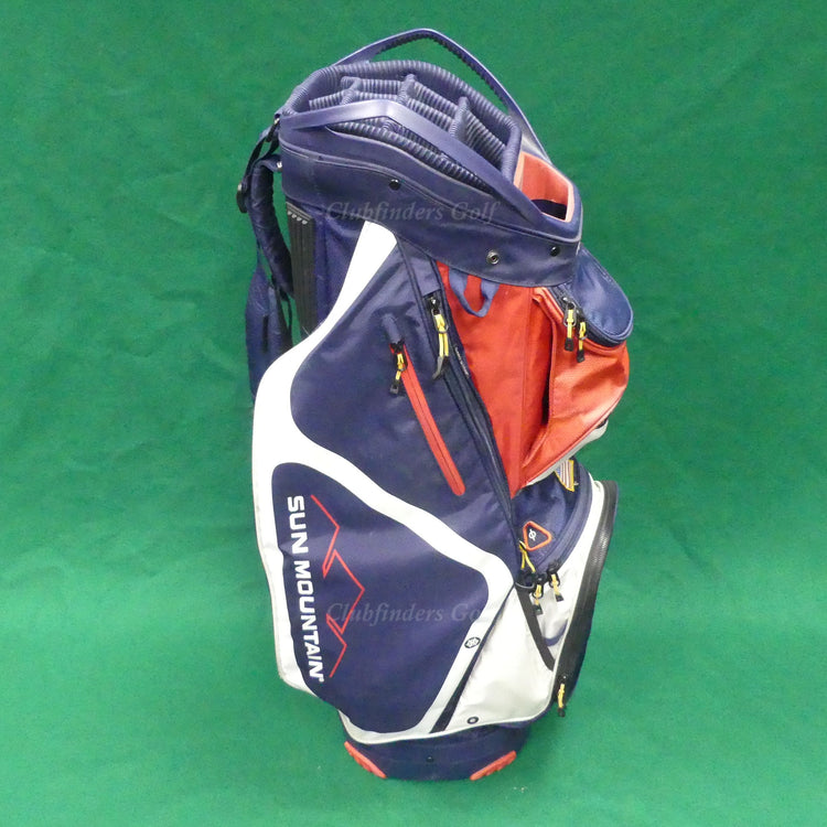 Sun Mountain Maverick 14-Way USA Blue/White/Red Golf Cart Bag w/ Raincover