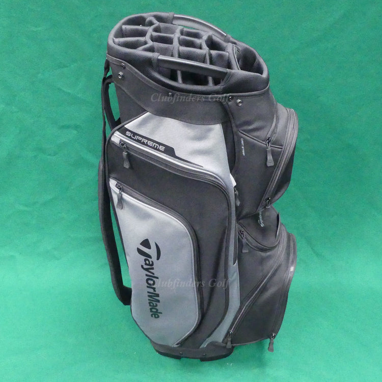 TaylorMade TM20 Supreme Black/Grey 15-Way Golf Cart Bag w/ Raincover