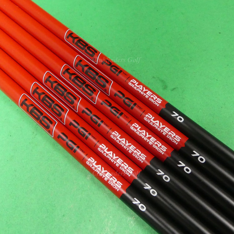 KBS PGI Players Graphite Iron 70 .370 Regular Plus Pulled Iron Shafts SET OF 6