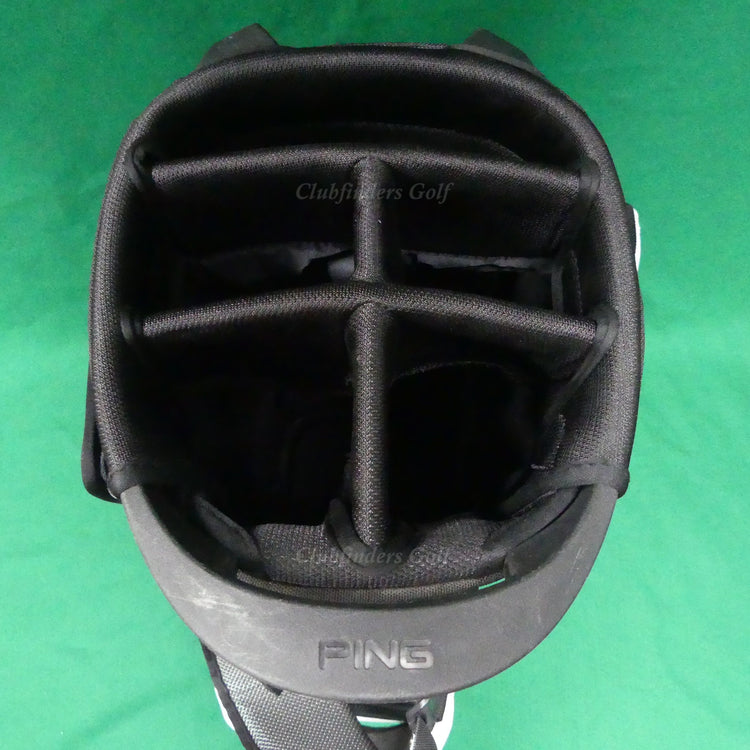 Ping Hoofer Tour White / Black 5-Way Gold Stand Bag w/ Raincover *READ*