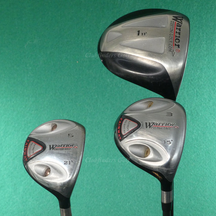 Warrior Custom Golf 11° Driver, 3 & 5 Woods Graphite Regular SET OF 3 *READ*