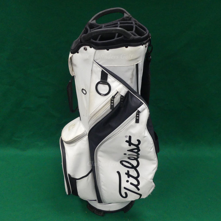 Titleist Cart 14 White/Black 14-Way Golf Cart Bag w/ Raincover *READ*