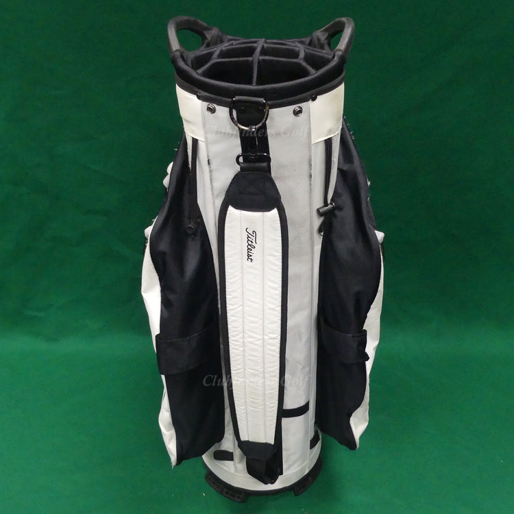 Titleist Cart 14 White/Black 14-Way Golf Cart Bag w/ Raincover *READ*