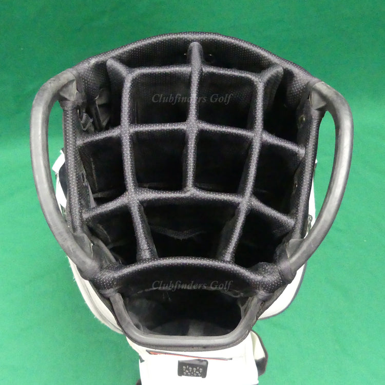 Titleist Cart 14 White/Black 14-Way Golf Cart Bag w/ Raincover *READ*