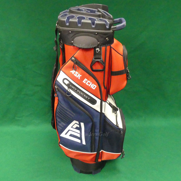 Ask Echo T-Lock 2.0 Navy/Red/White 14-Way Golf Cart Bag w/ Raincover