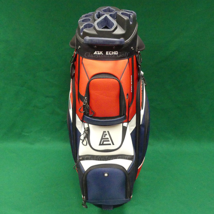 Ask Echo T-Lock 2.0 Navy/Red/White 14-Way Golf Cart Bag w/ Raincover