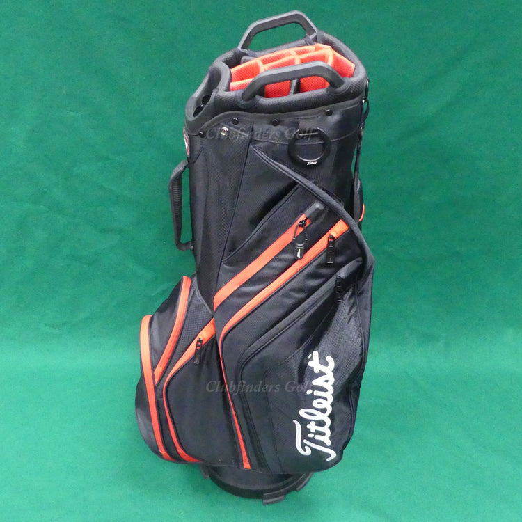 Titleist Lightweight TB9CT6E Black/Red 14-Way Golf Cart Bag w/ Raincover