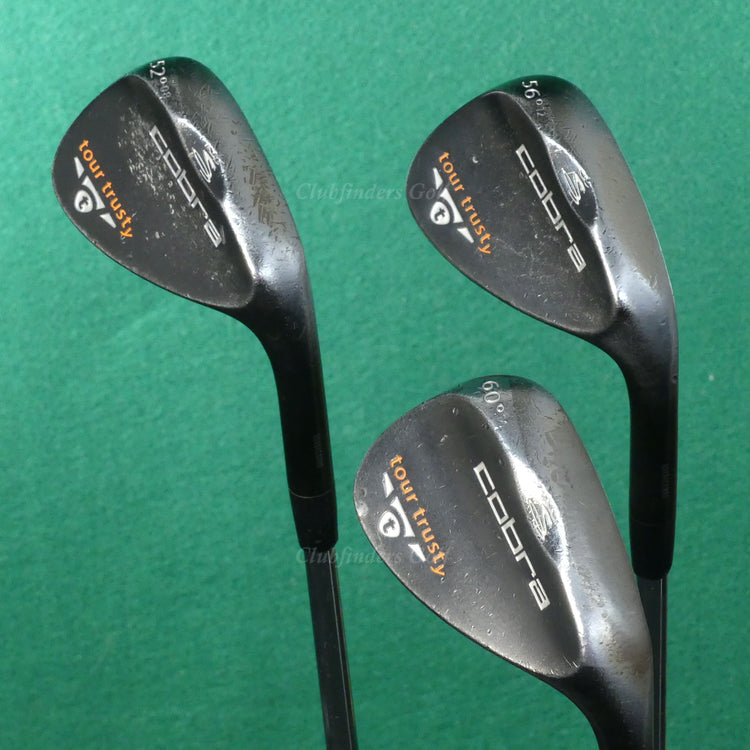 Cobra Golf Tour Trusty Black 52° Gap, 56° Sand & 60° Lob Wedges Steel SET OF 3
