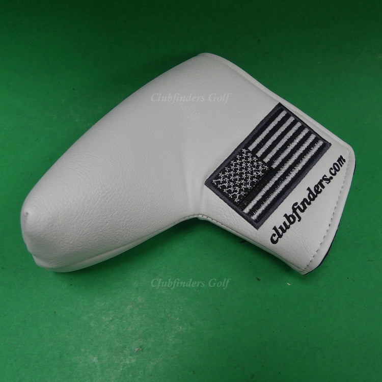 NEW Clubfinders Unbranded USA Flag White Magnetic Closure Blade Putter Headcover