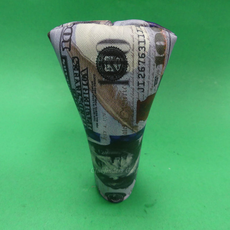 NEW Unbranded $100 Bill Magnetic Closure Blade Putter Headcover