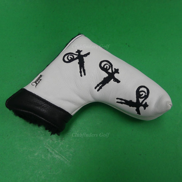 Links and Kings Embroidered Vaquero Club Logo White/Black Blade Putter Headcover
