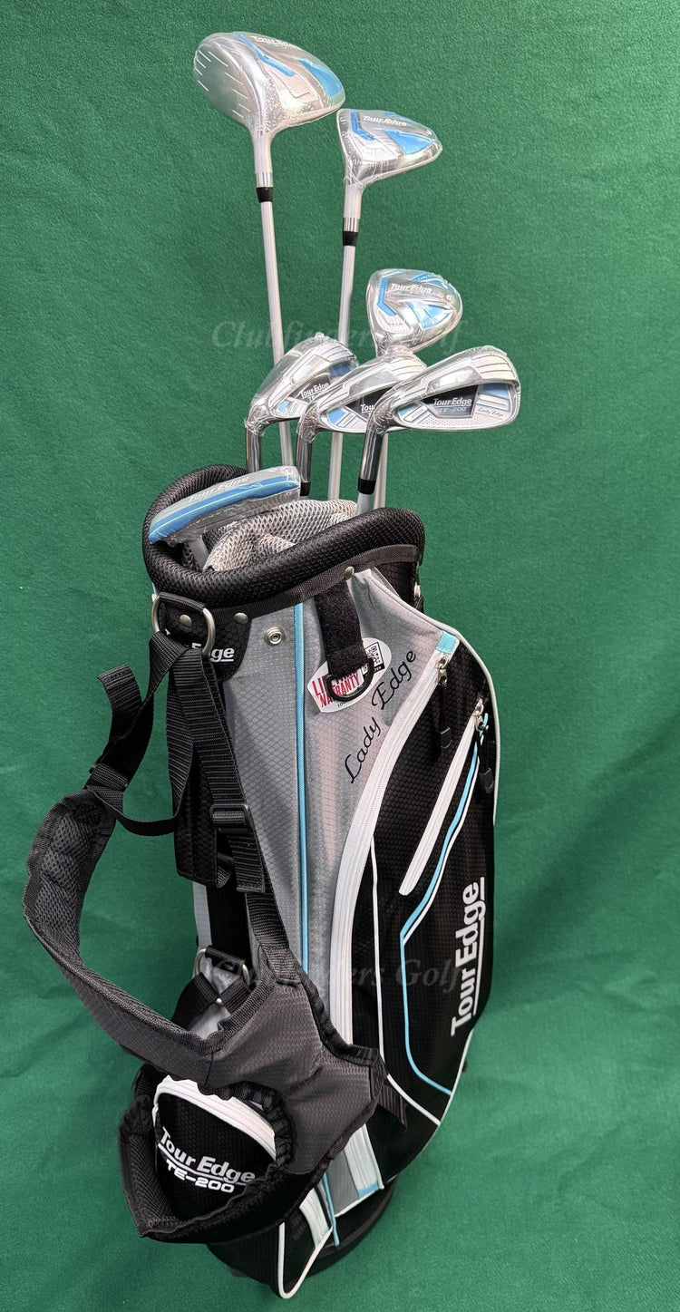 NEW LH Lady Tour Edge TE-200 Turquoise Graphite Ladies Flex Half Set & Stand Bag