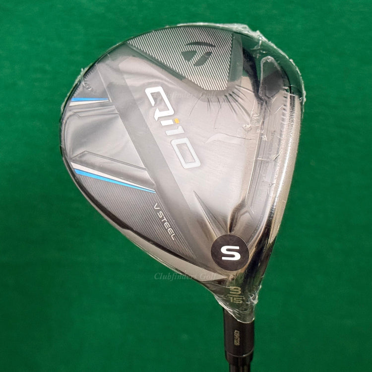 NEW TaylorMade Qi10 V-Steel 15° Fairway Wood 3 Ventus TR Blue FW 6-S Stiff w/HC